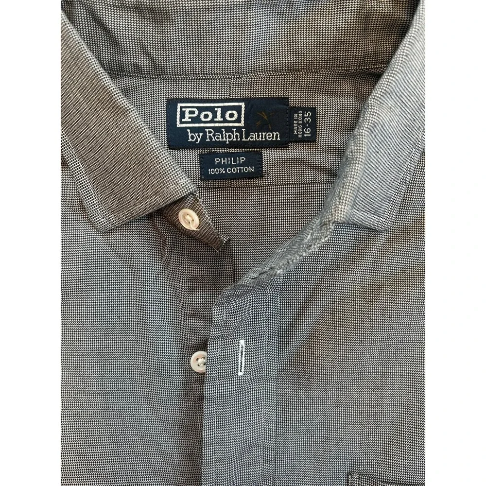 Polo Ralph Lauren Philip Fit Mens Dress‎ Shirt 16 35 Long Sleeve Button Down